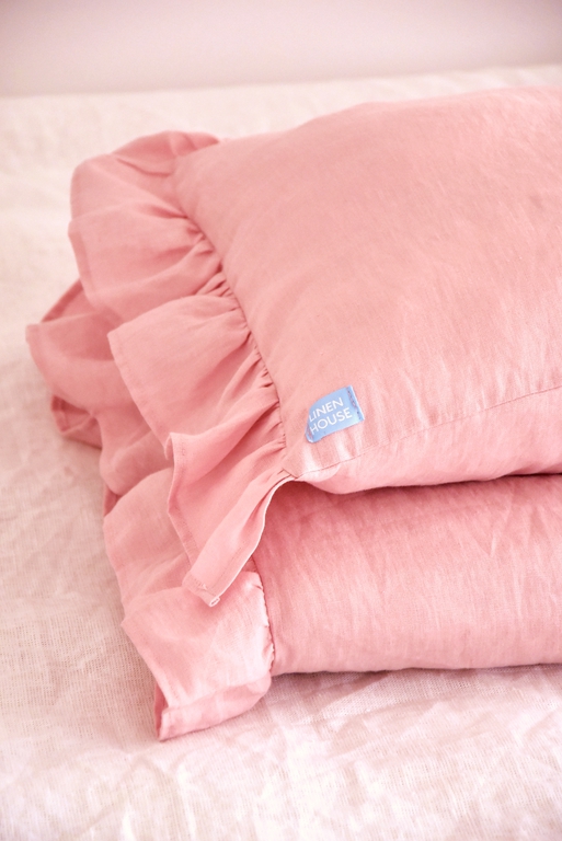 Linen children's bedding with ruffles - various colors
